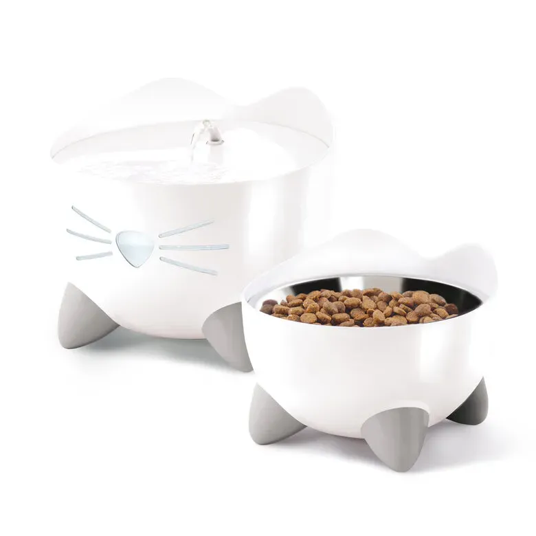 Catit - Kit Abreuvoir et Mangeoire Pixi Combo pour Chats blanc 2 (1).webp