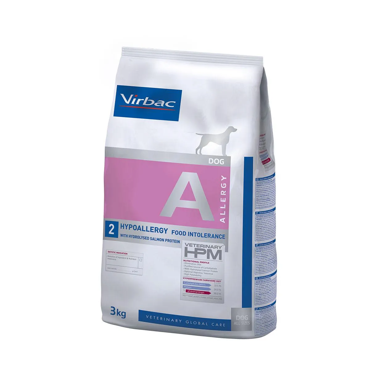 [9716] VIRBAC VETERINARY HPM A Allergy 2 Hypoallergy Food Intolerance au saumon pour chien - Sac de 3 kg