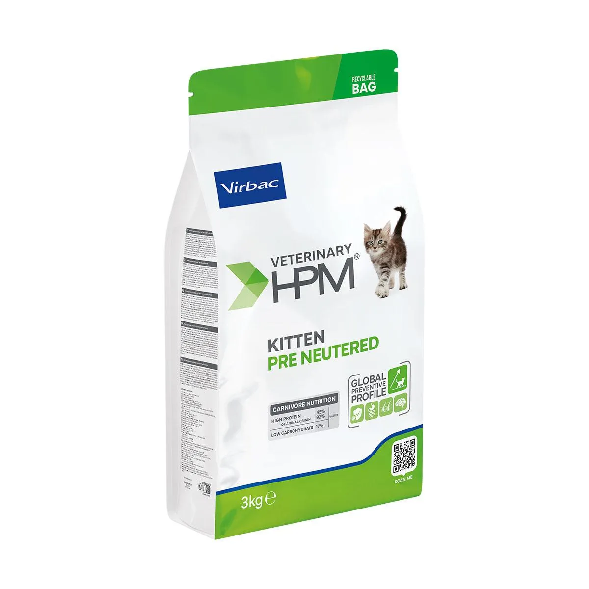VIRBAC VETERINARY HPM Kitten Pre Neutered pour chaton - Sac 3kg