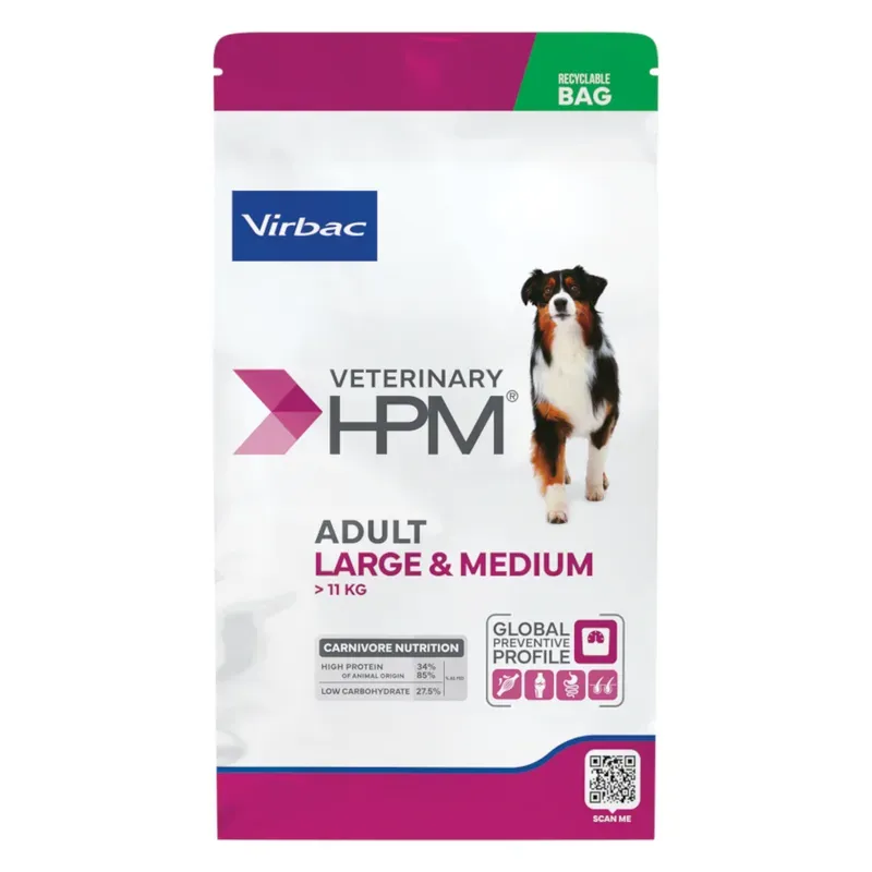 VIRBAC VETERINARY HPM Large & Medium Adult pour chien - Sac de 3kg