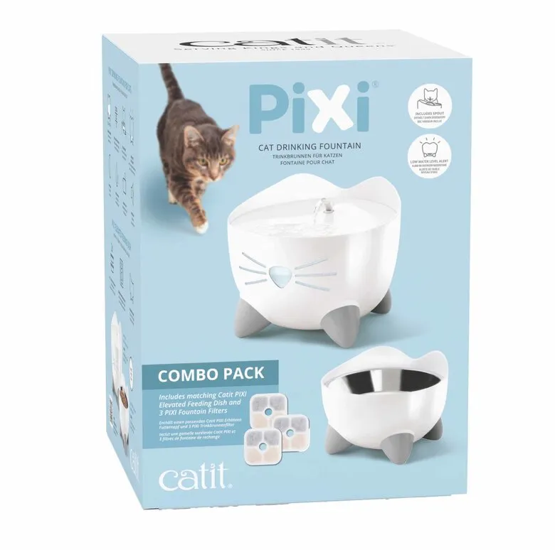 Catit - Fontaine + Gamelle Pixi Combo pack pour Chats Blanc