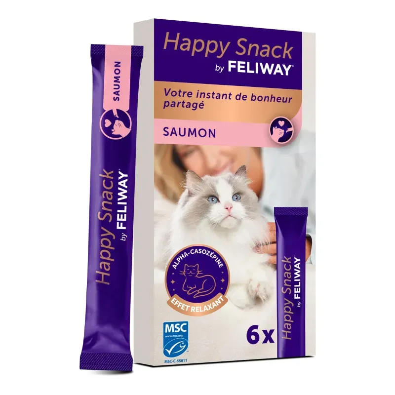 [32500] FELIWAY Happy Snack au saumon - 6 sticks de 15g