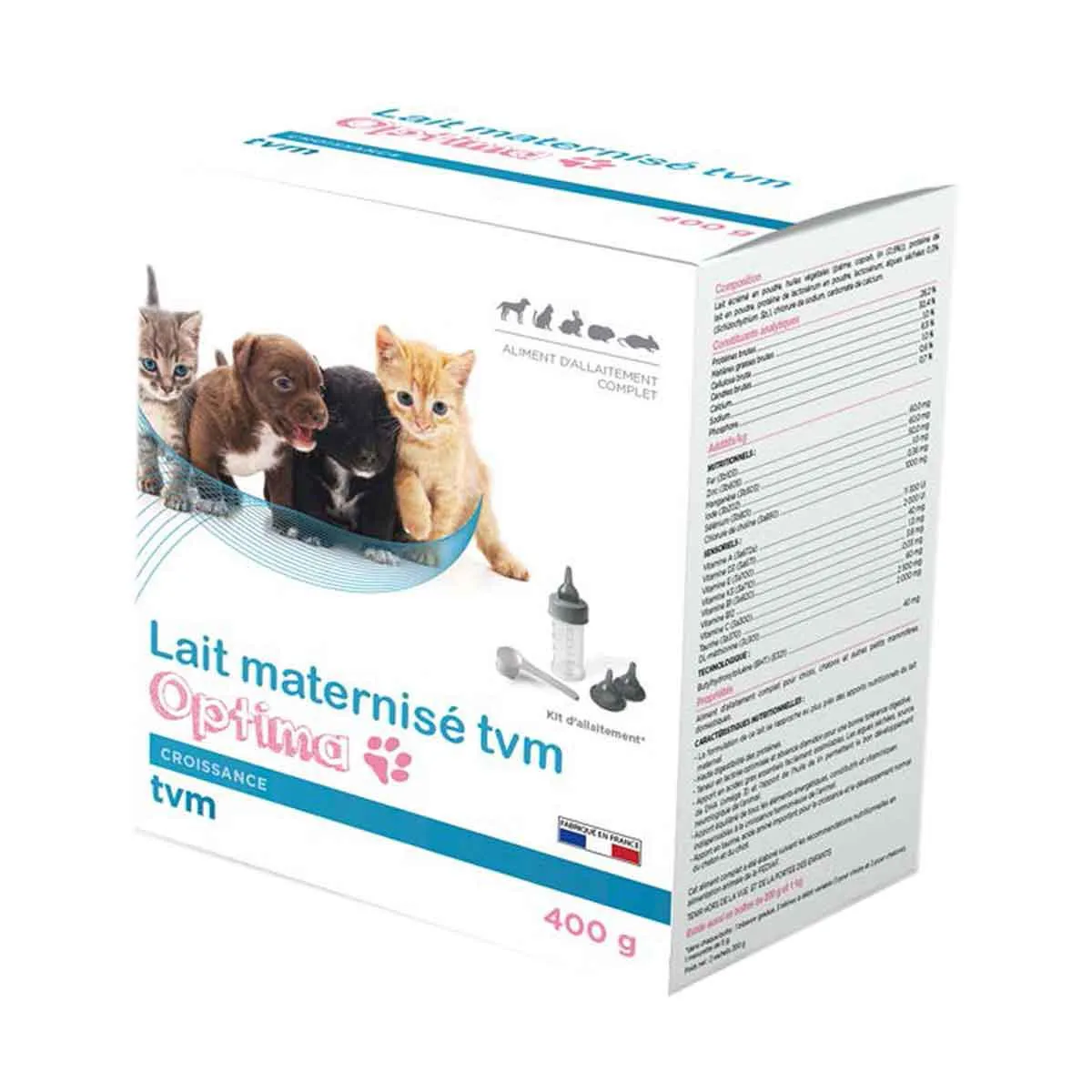 Lait maternisé Optima TVM - Chiots et chatons 400g