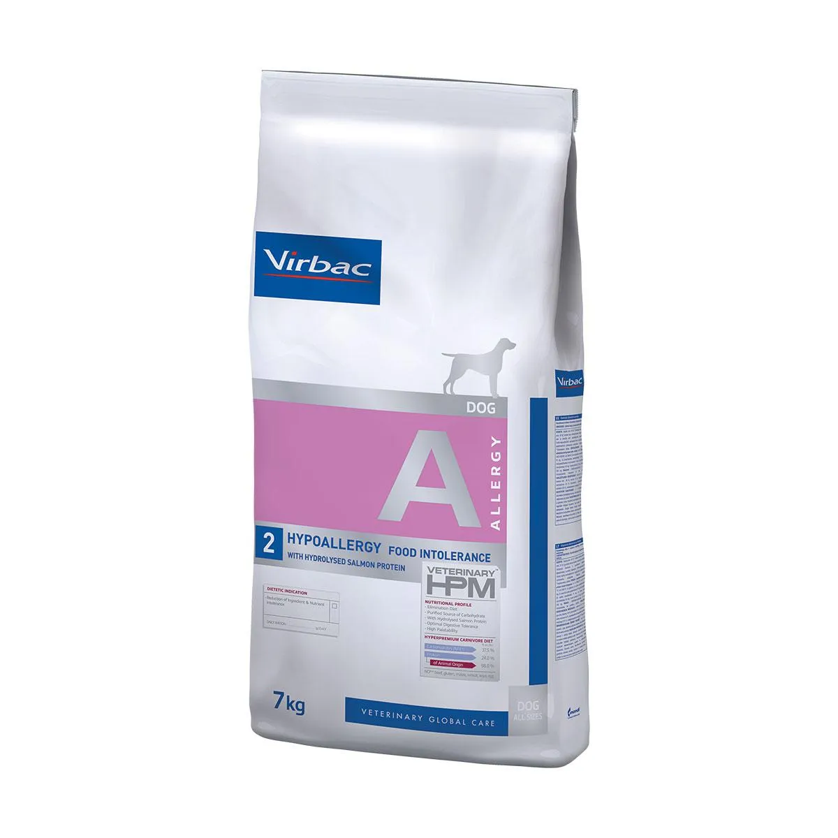 [VIRB-2] VIRBAC VETERINARY HPM A Allergy 2 Hypoallergy Food Intolerance au saumon pour chien - Sac de 7 kg