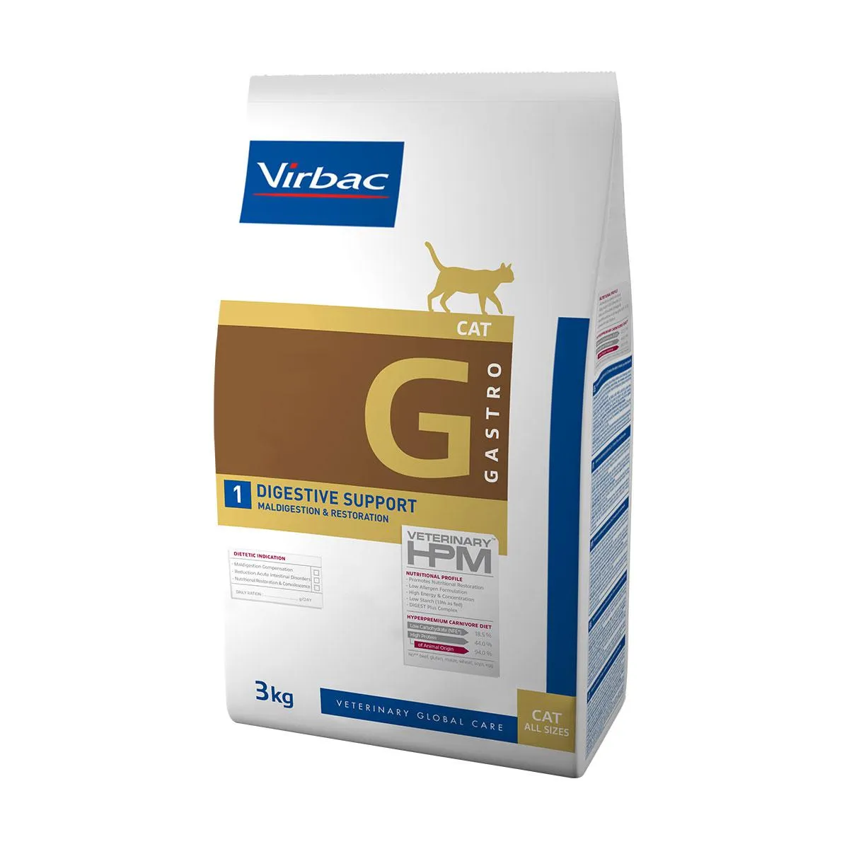 VIRBAC VETERINARY HPM G Gastro 1 Digestive Support pour chat - Sac de 1,5 kg