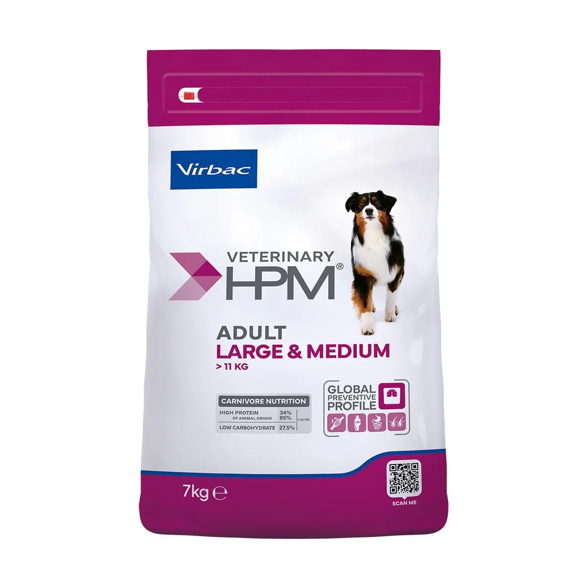 VIRBAC VETERINARY HPM Large & Medium Adult pour chien - Sac de 7kg
