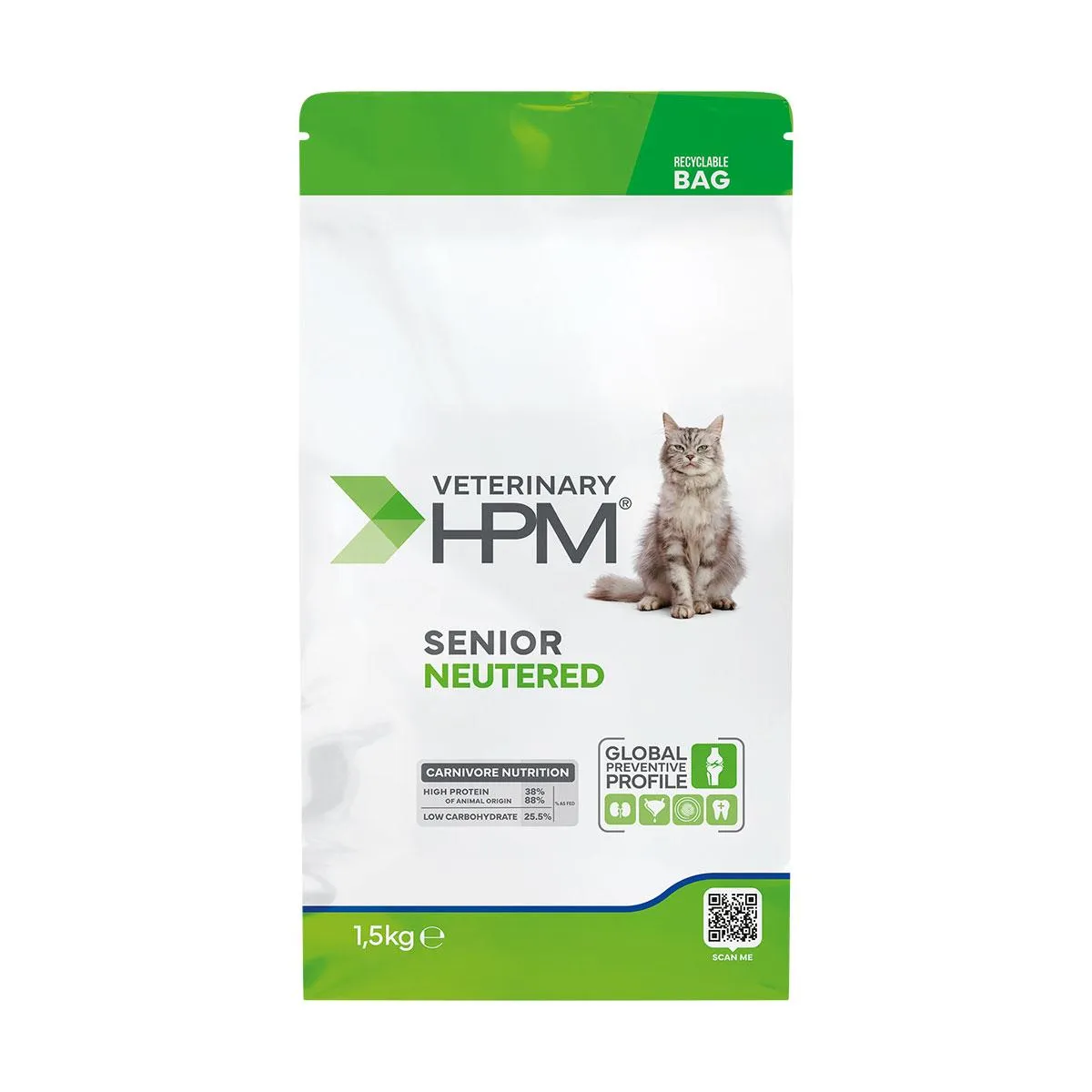 [32366] VIRBAC VETERINARY HPM Neutered Senior pour chat - Sac de 1.5kg