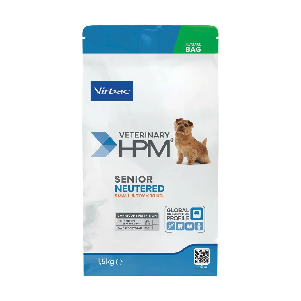 [32367] VIRBAC VETERINARY HPM Neutered Small & Toy Senior +10 ans pour chien 1.5kg