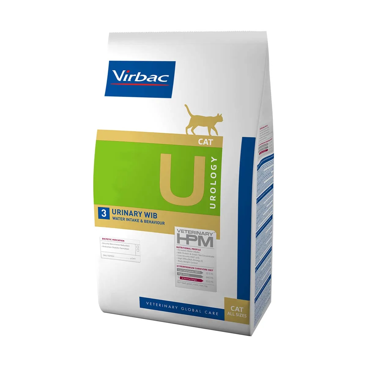 [83232] VIRBAC VETERINARY HPM U Urology 3 Urinary Wib Water Intake & Behaviour pour chat - Sac de 1,5 kg