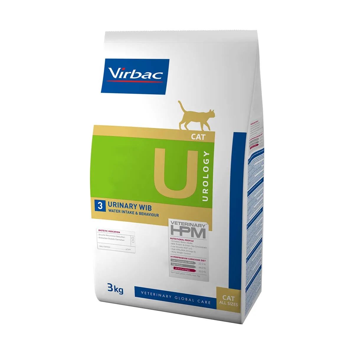 [83247] VIRBAC VETERINARY HPM U Urology 3 Urinary Wib Water Intake & Behaviour pour chat - Sac de 3 kg