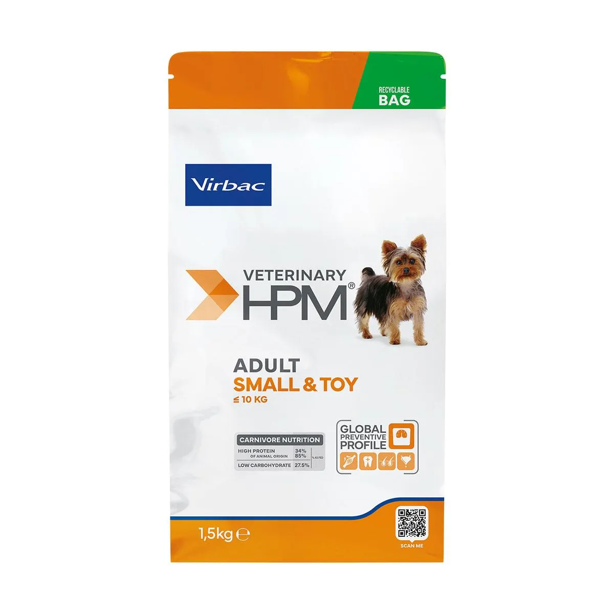 [32372] VIRBAC VETERINARY HPM pour chien adulte small / toy - Sac de 1.5kg