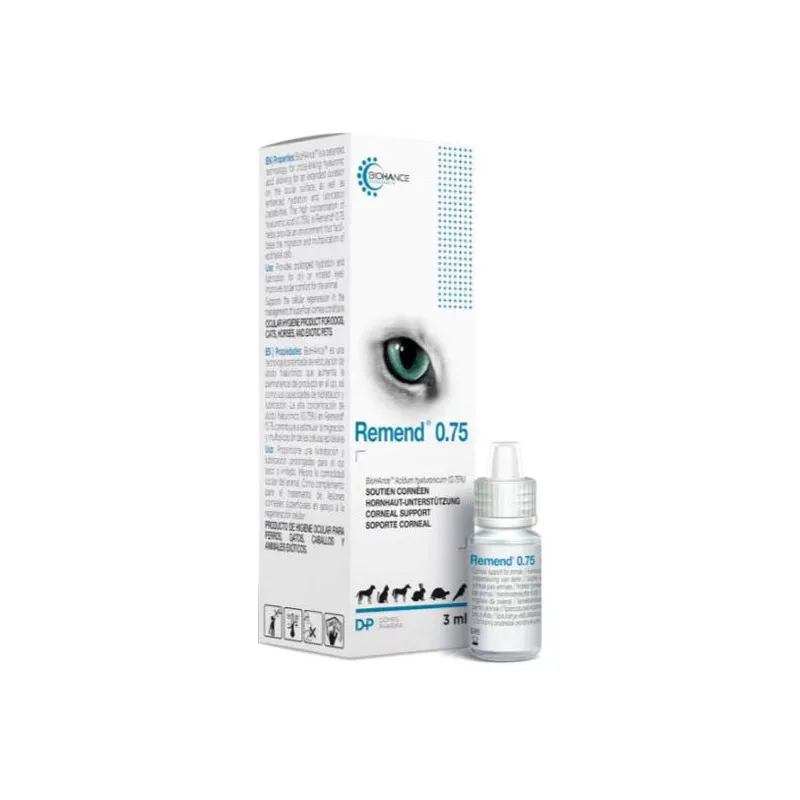 [16583] Dômes Pharma Remend 0.75 Collyre cicatrisant cornée cheval - Flacon de 3 ml