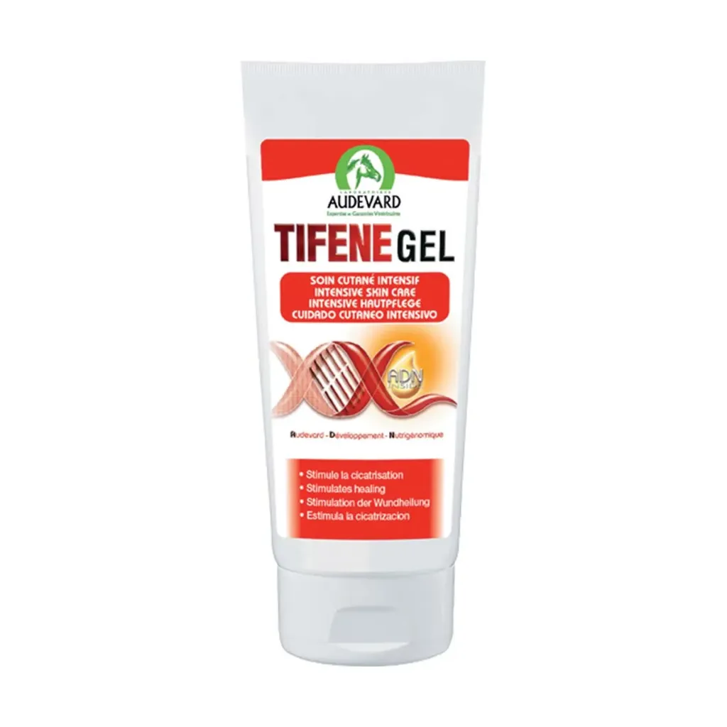 [26851] Audevard Tifene Gel – Hydrogel intensif soin cutané pour chevaux – Cicatrisation et film protecteur – Tube 150 ml