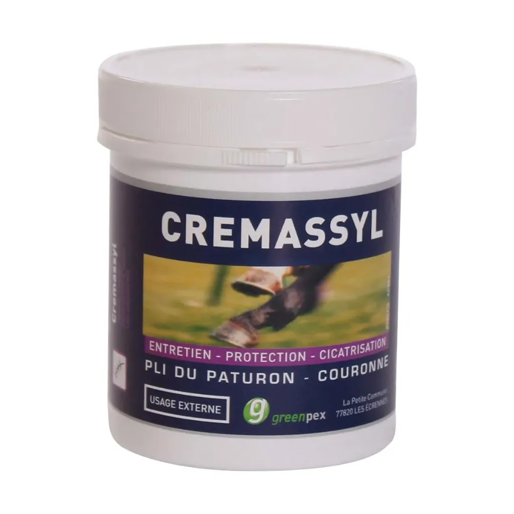 [48791] Cremassyl Greenpex – Crème grasse protectrice et cicatrisante pour paturon de cheval – Crevasses, gale de boue et plaies superficielles – Pot 1 kg