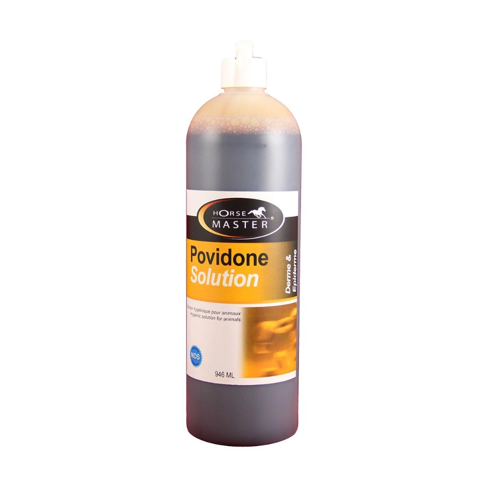 [35870 / 8124055] Povidone Solution 10 % Horse Master antiseptique iodé cheval, désinfection plaies & peau - Flacon  946 ml