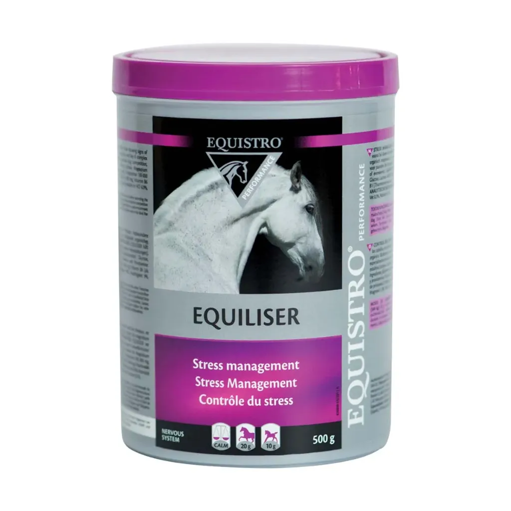 [7685] Equistro Equiliser Complément calmant cheval nerveux ou sensible, stress compétition, transport 500g