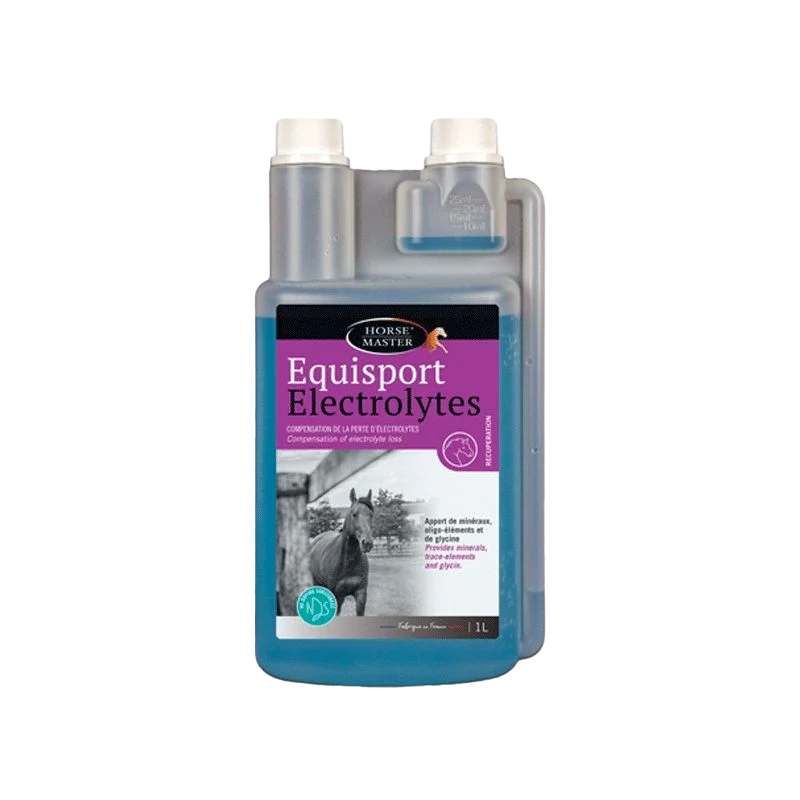 [7608 4535577] Horse Master Equisport Electrolyte  Réhydratation liquide cheval, récupération après effort, transport & chaleur - 1L