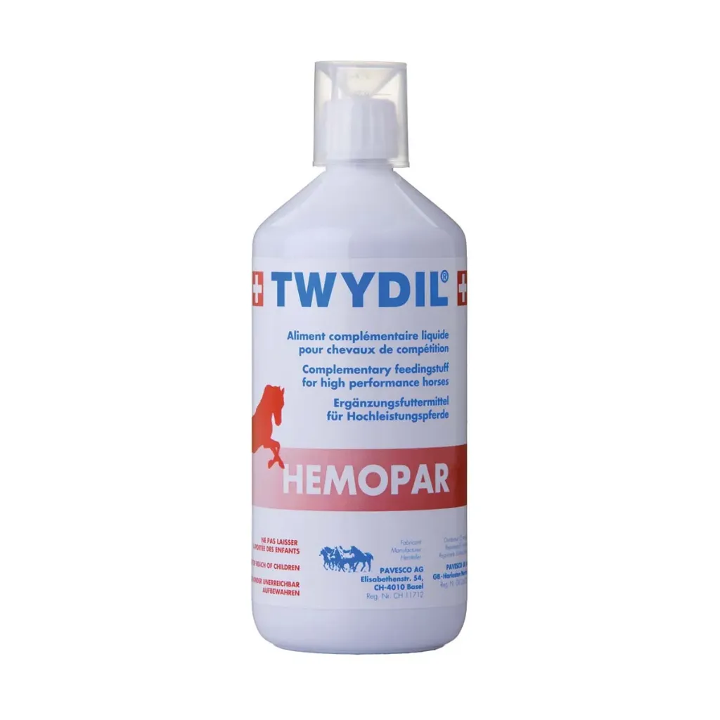 [36240] Twydil Hemopar  Complément digestif & hépatique cheval, stimulant appétit, foie & flore intestinale - 1L