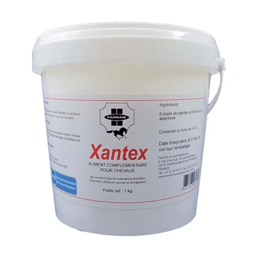 [41303] Farnam Xantex Poudre Complément respiratoire cheval de sport, HPIE & saignements pulmonaires, capillaires pulmonaires - 1 kg