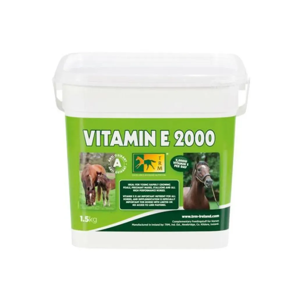 [60149] TRM Vitamine E 2000 Antioxydant musculaire cheval, myosite, coup de sang & récupération effort- 1,5 kg