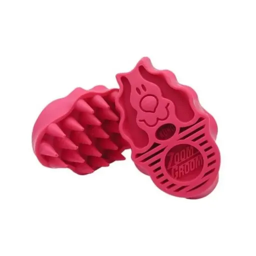Brosse KONG Zoom Groom pour chien ROUGE