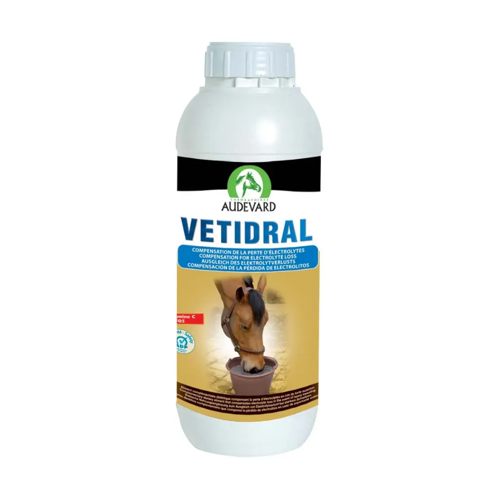 [13588] Audevard Vetidral Électrolytes liquide cheval, récupération post-effort & forte chaleur - 1L