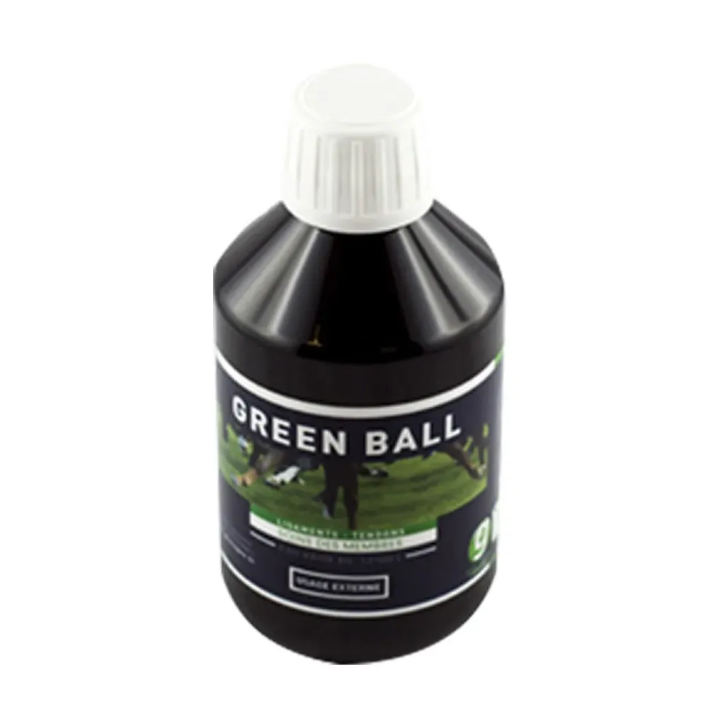 [49188] Greenpex Green Ball liniment chauffant iodé cheval, tendons & ligaments, circulation & récupération membres – Flacon de 250 ml