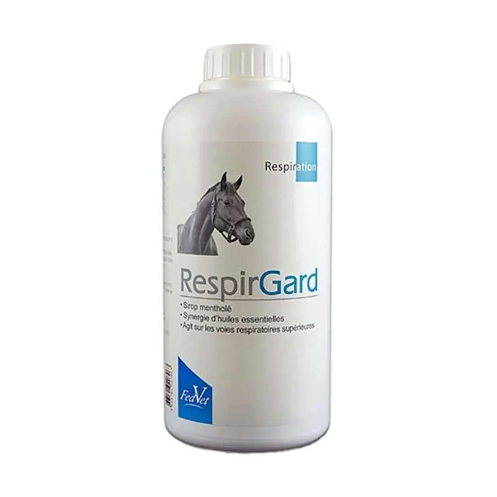 FedVet RespirGard Sirop mentholé toux cheval, irritations respiratoires & coups de froid – 980 ml