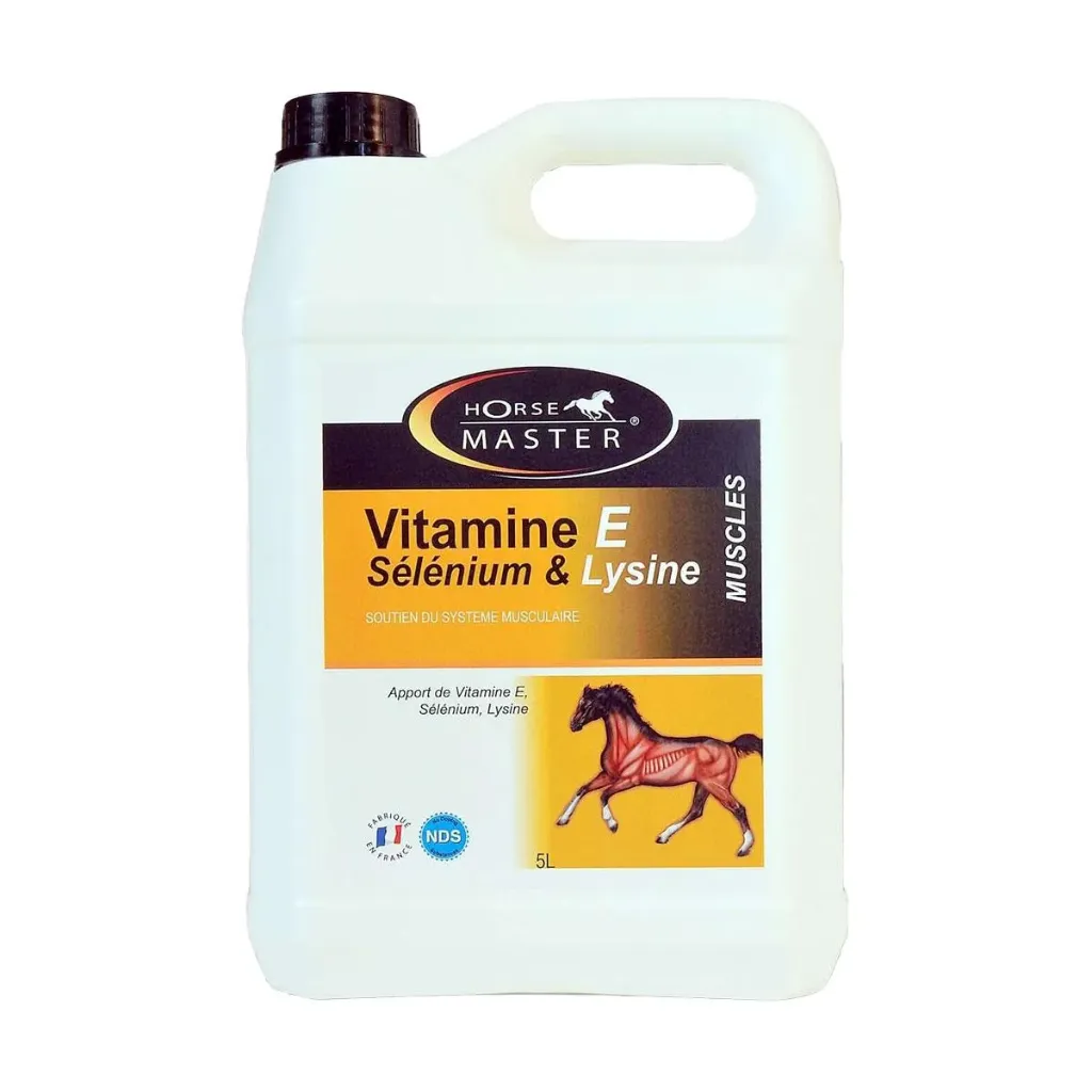 [32644] Horse Master Vitamine E Sélénium & Lysine complément développement musculaire et récupération cheval - 5L