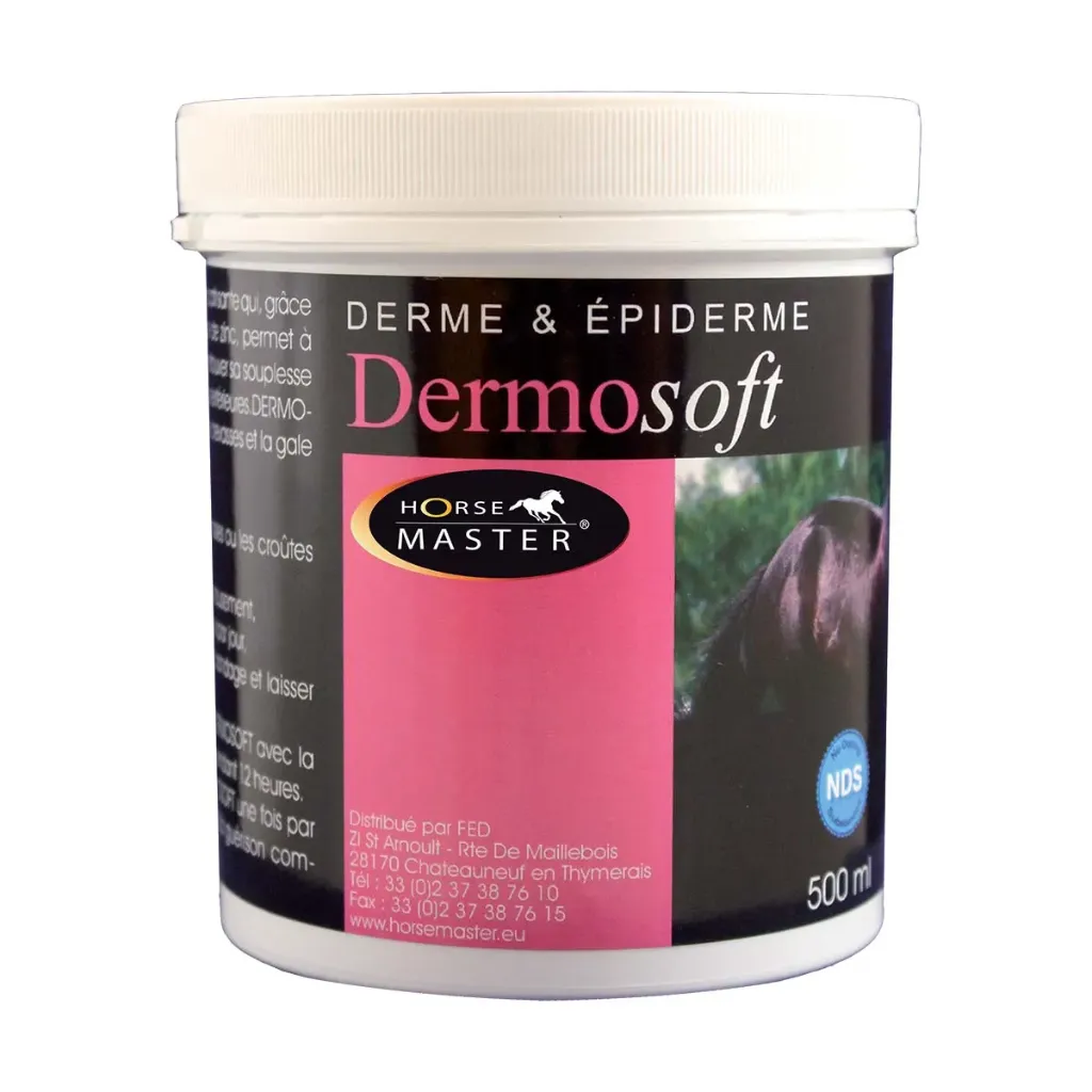 [65629] DERMOSOFT Crème de soin cicatrisante cutané cheval, gale de boue & crevasses – 500 ml