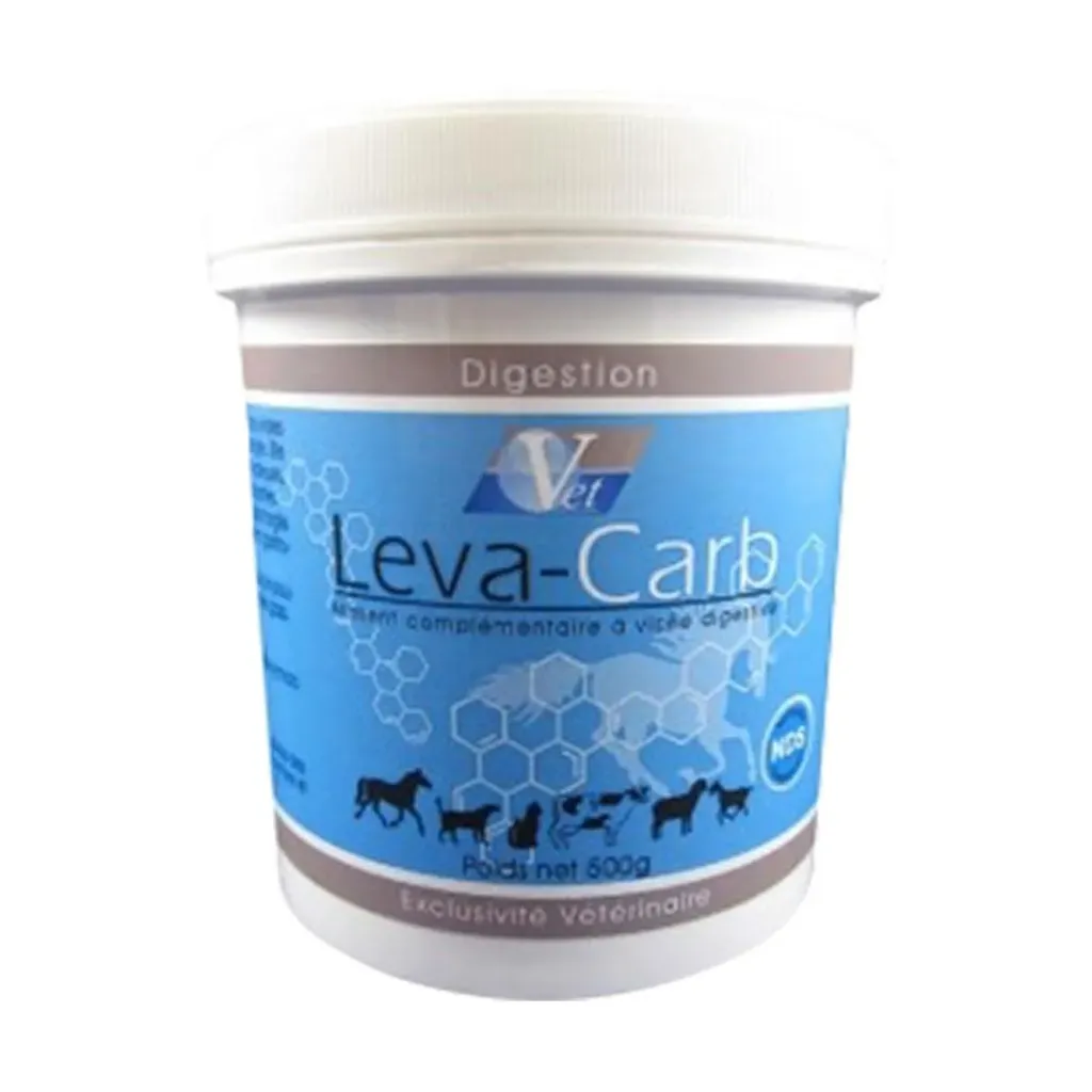[65705] FedVetLevacarb Poudre digestive pour chevaux et poulains, pansement intestinal, diarrhée & intoxication, charbon végétal, argile Montmorillonite & levures – 2,5 kg