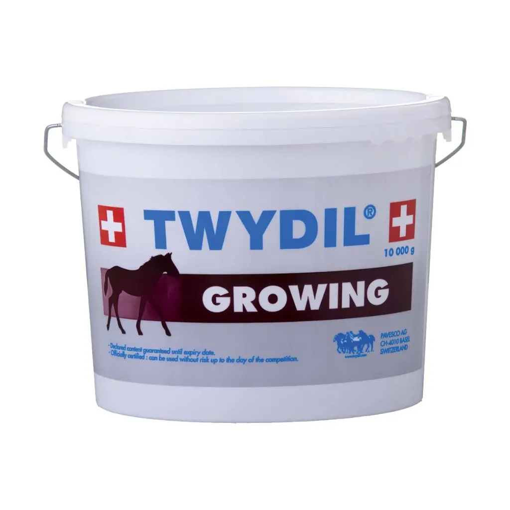 [37084] TWYDIL GROWING – Complément alimentaire pour poulains et jeunes chevaux en croissance – Seau 10 kg
