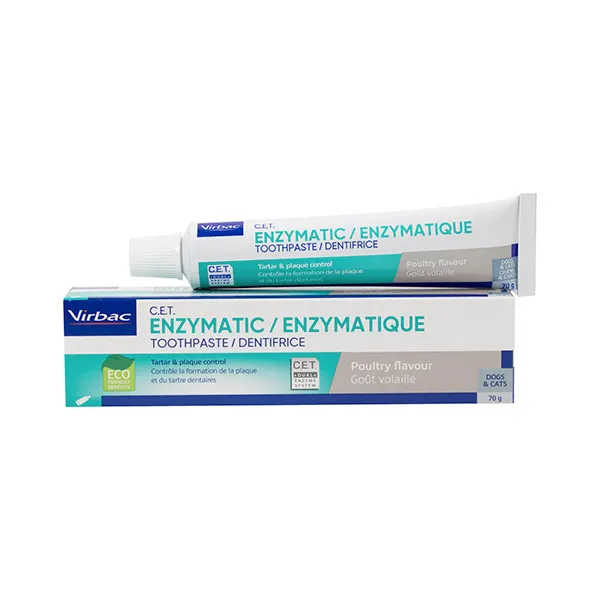 VIRBAC Dentifrice Enzymatique au poulet pour chien & chat - Tube de 70 g