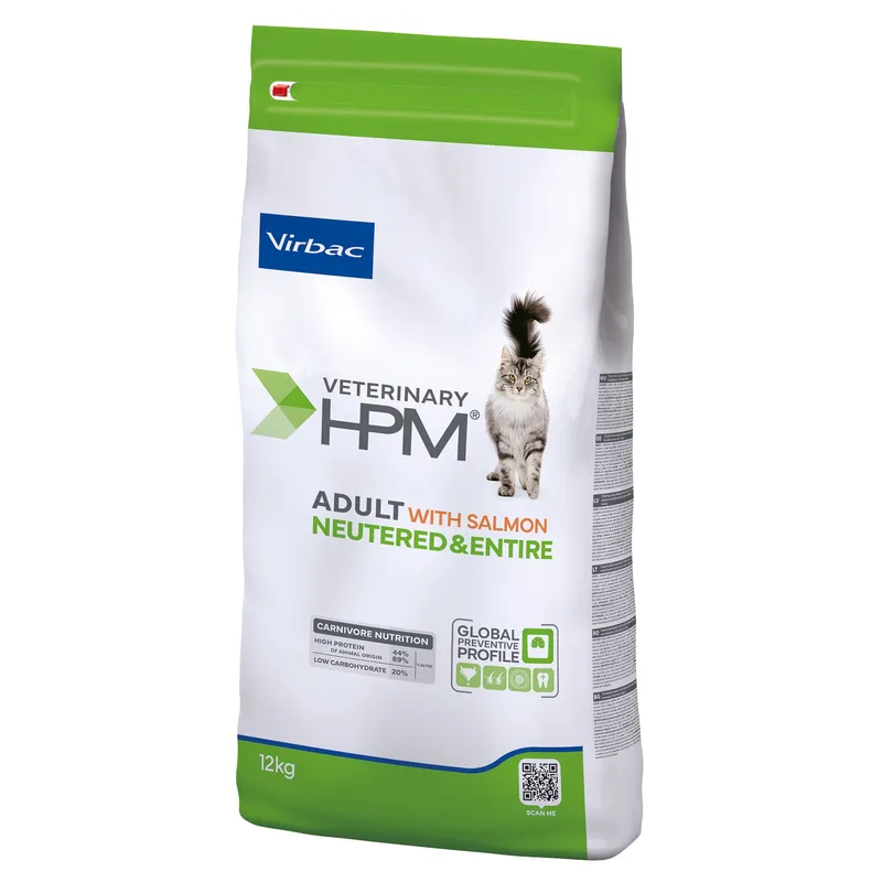 VIRBAC VETERINARY HPM Adult Neutered & Entire Chat Saumon - 12kg