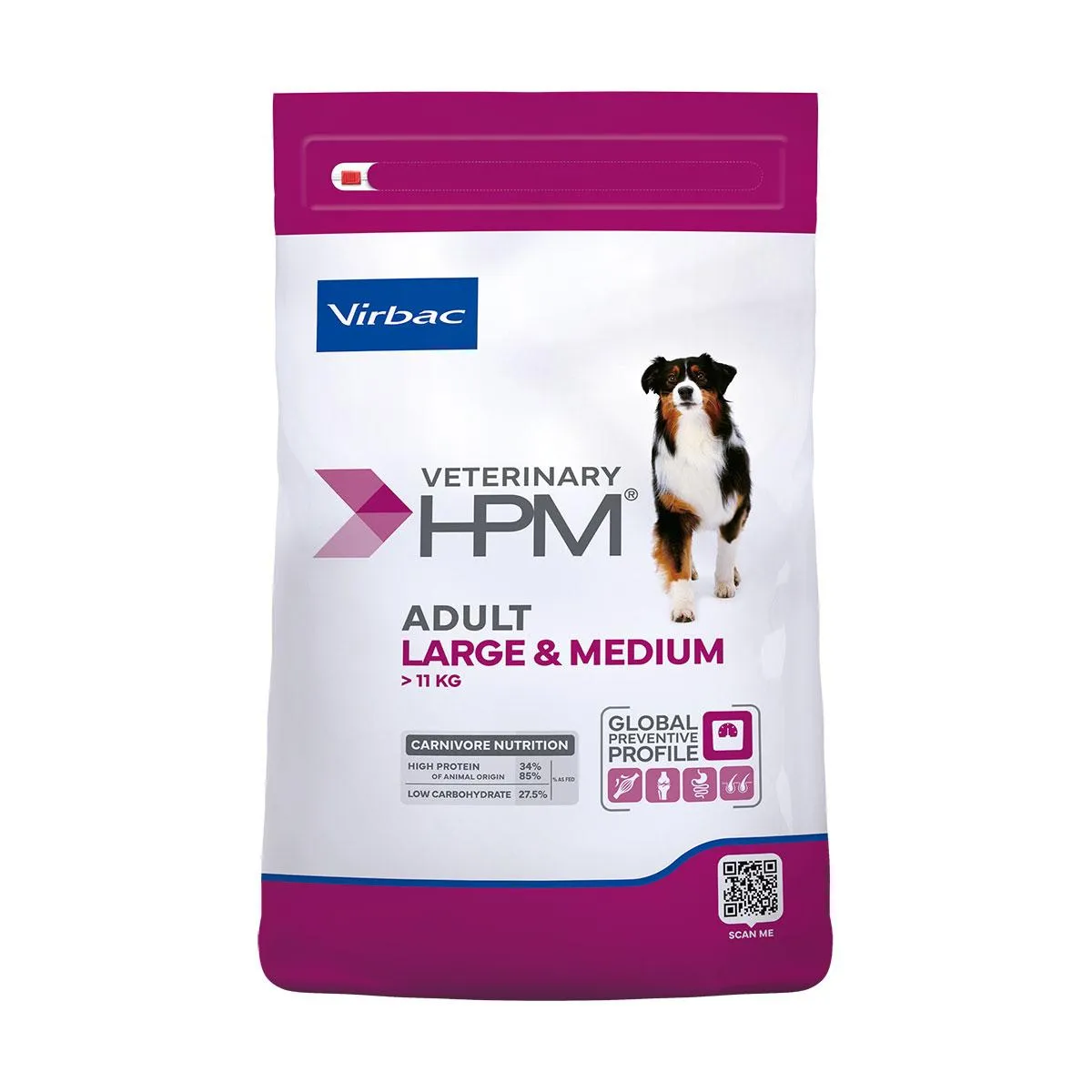 VIRBAC VETERINARY HPM Large & Medium Adult pour chien - Sac de 12kg