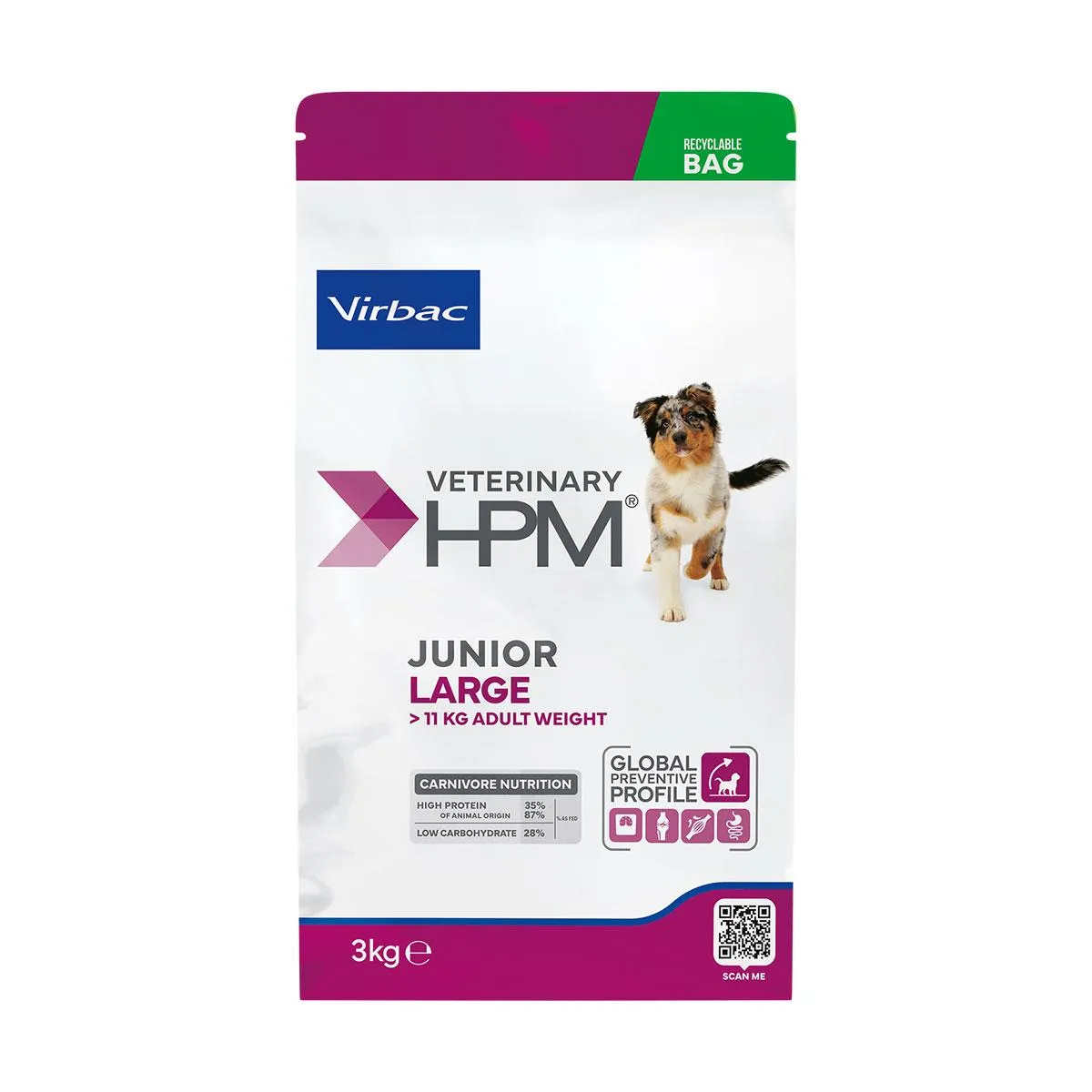 [32345] VIRBAC VETERINARY HPM Large Junior 8 à 18 mois pour chien - Sac de 12kg