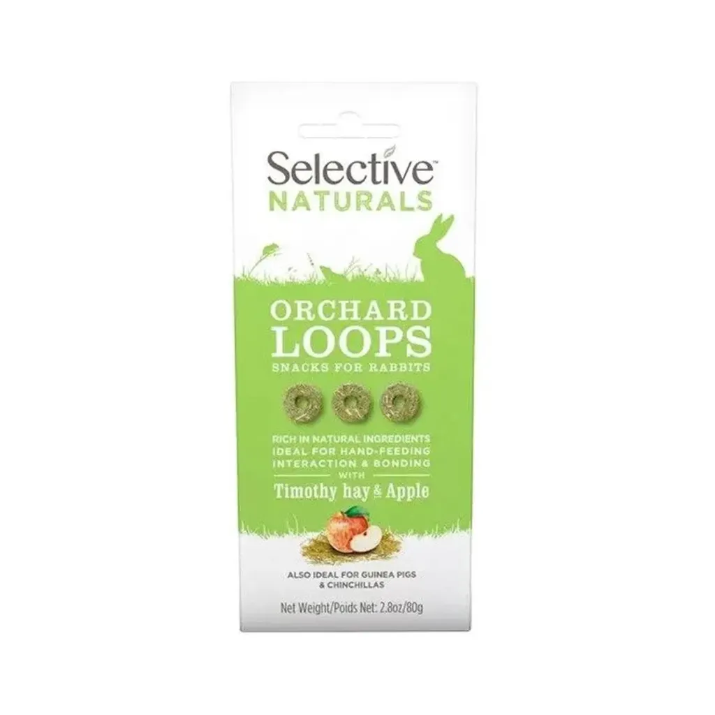[32040] Selective Naturals Orchard Loops pour lapins - Sachet de 80g