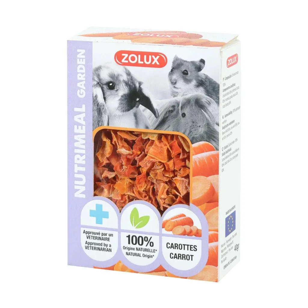 Carottes séchées friandises pour NAC lapin et rongeurs - 40 g