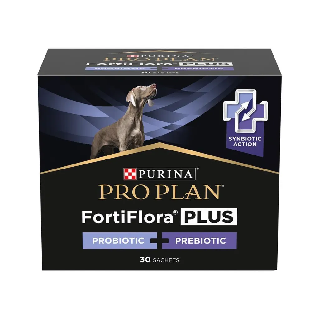 PURINA PRO PLAN FortiFlora Plus Probiotique pour chien - Boîte de 30 sachets de 2g