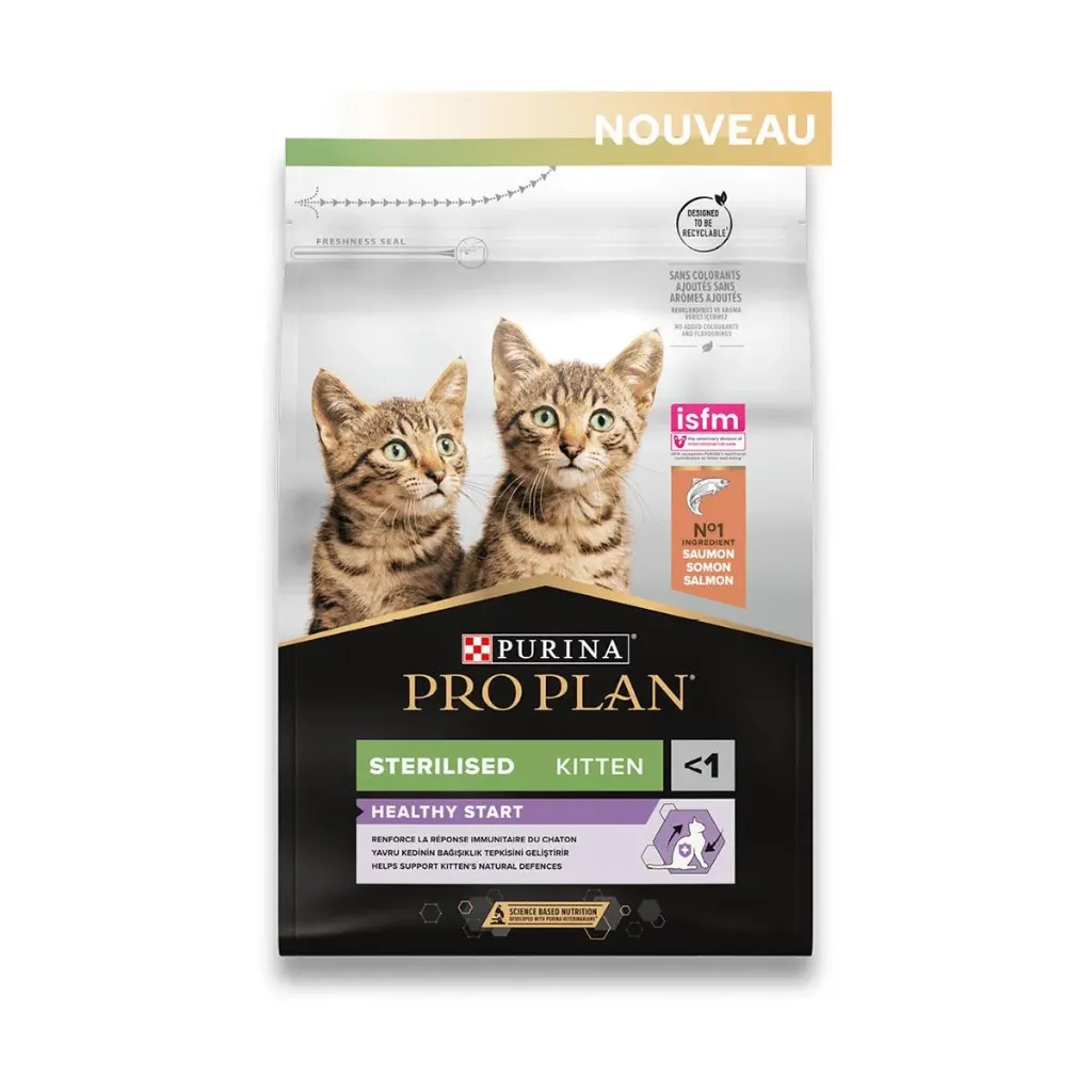 PURINA PRO PLAN Healthy Start Sterilised Kitten <1 au saumon pour chat - Sac de 1,5 kg