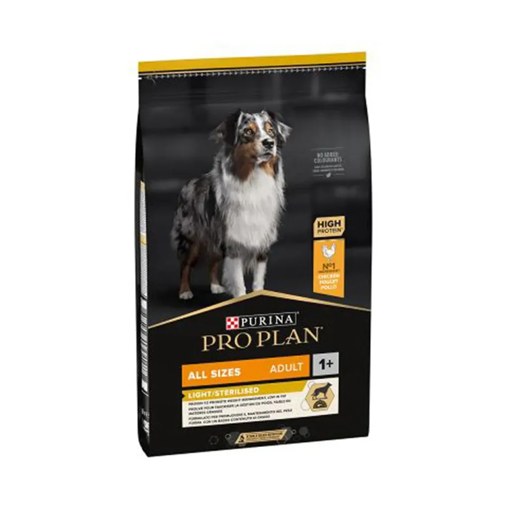 PURINA PRO PLAN Light/Sterilised All Sizes Adult 1+ au poulet pour chien - Sac de 7 kg