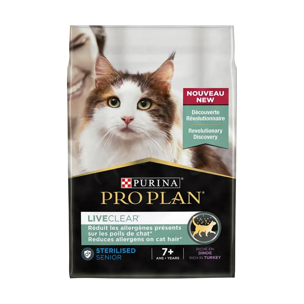 [12595] PURINA PRO PLAN LiveClear Sterilised Senior 7+ à la dinde pour chat - Sac de 2,8 kg