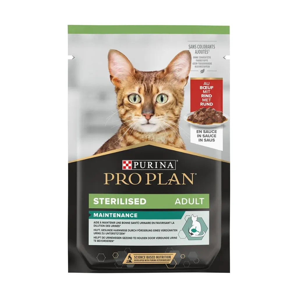 PURINA PRO PLAN Maintenance Sterilised Adult au boeuf pour chat - 26 sachets de 85 g
