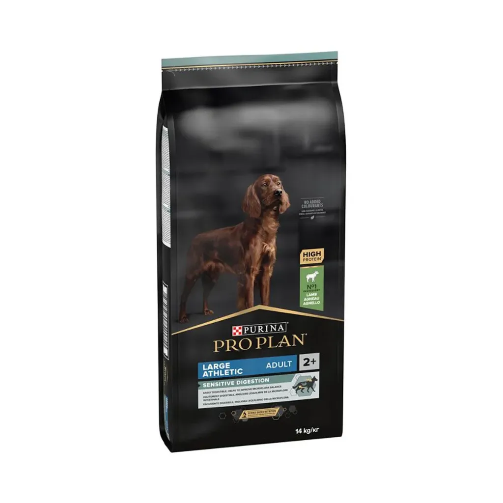 PURINA PRO PLAN Sensitive Digestion Large Athletic Adult 2+ à l'agneau pour chien - Sac de 14 kg