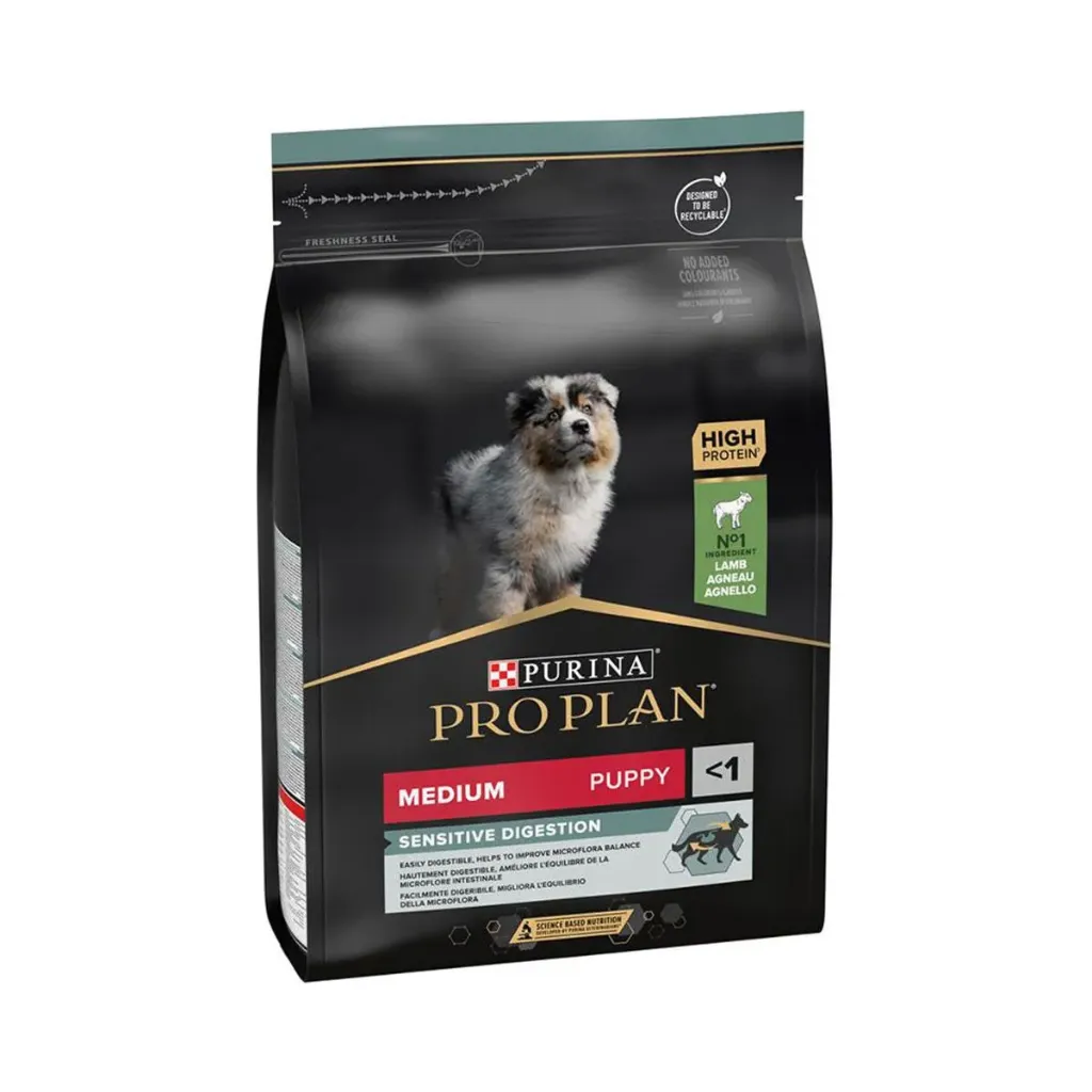 PURINA PRO PLAN Sensitive Digestion Medium Puppy <1 à l'agneau pour chien - Sac de 12 kg