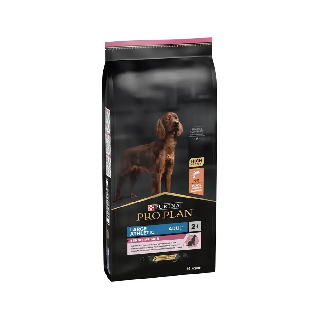 PURINA PRO PLAN Sensitive Skin Large Athletic Adult 2+ au saumon pour chien - Sac de 14 kg