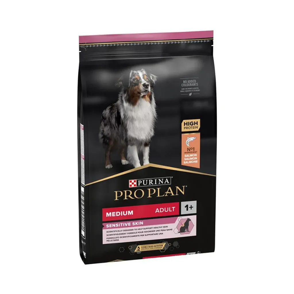PURINA PRO PLAN Sensitive Skin Medium Adult 1+ au saumon pour chien - Sac de 3 kg