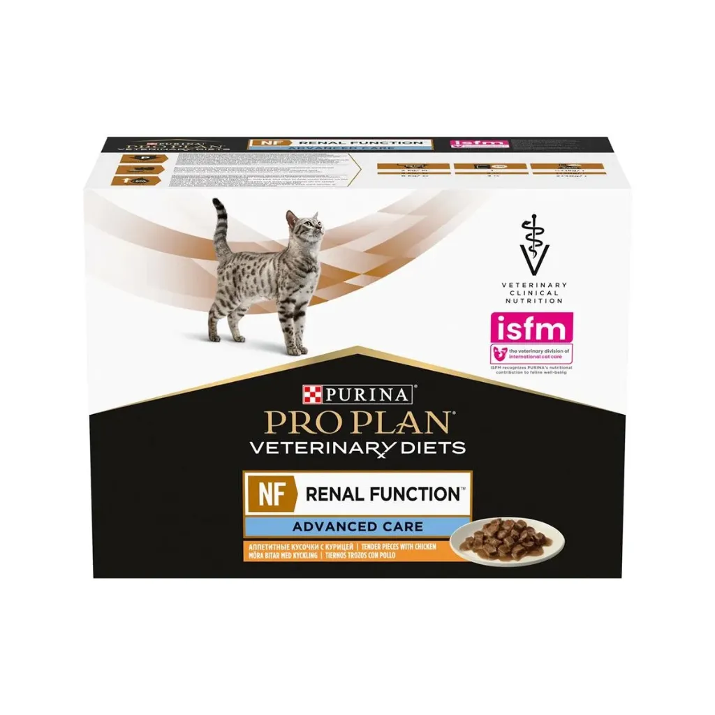 PURINA PRO PLAN VETERINARY DIETS NF Renal Function Advanced Care au poulet pour chat - 10 sachets de 85 g