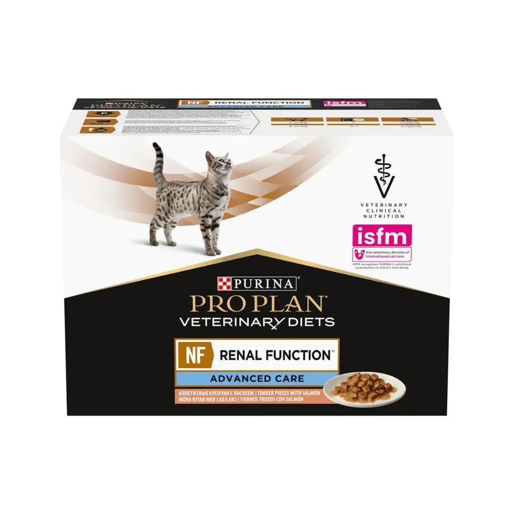 PURINA PRO PLAN VETERINARY DIETS NF Renal Function Advanced Care au saumon pour chat - 10 sachets de 85 g
