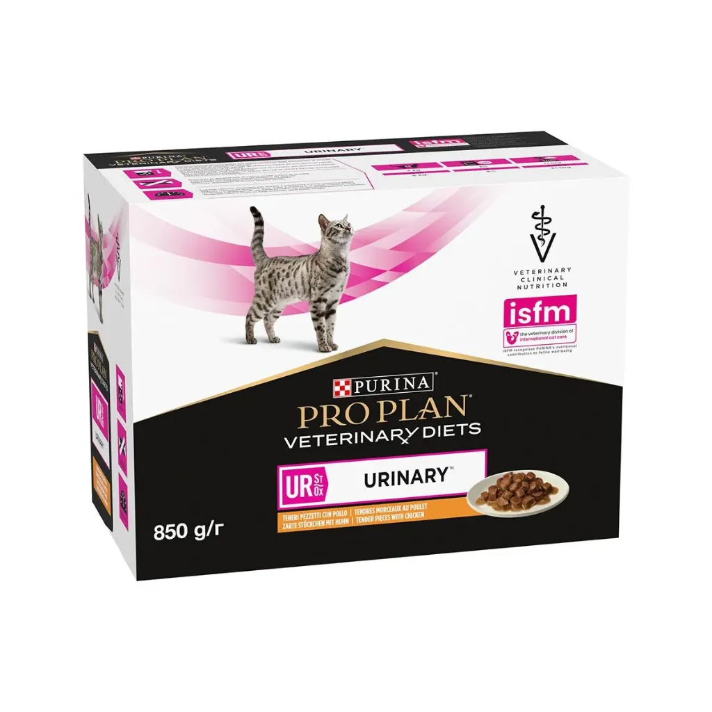 PURINA PRO PLAN VETERINARY DIETS UR St/Ox Urinary au poulet pour chat - 10 sachets de 85 g